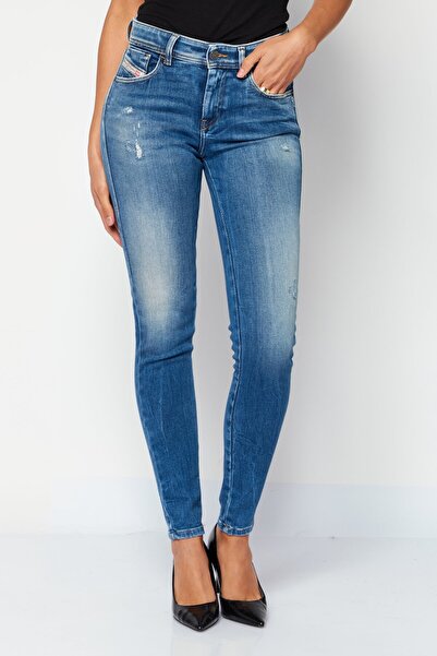 Diesel Women Regular Fit Ripped Denim Jeans, Wash Blue