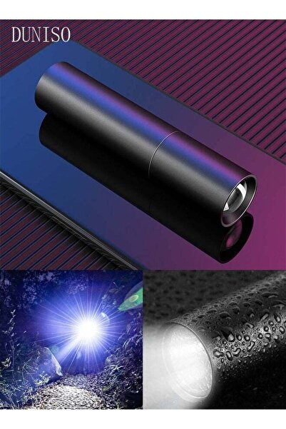 Generic مصباح يدوي LED قابل لإعادة الشحن من Duniso، قابل للسحب، فائق السطوع، مناسب للأنشطة الخارجية