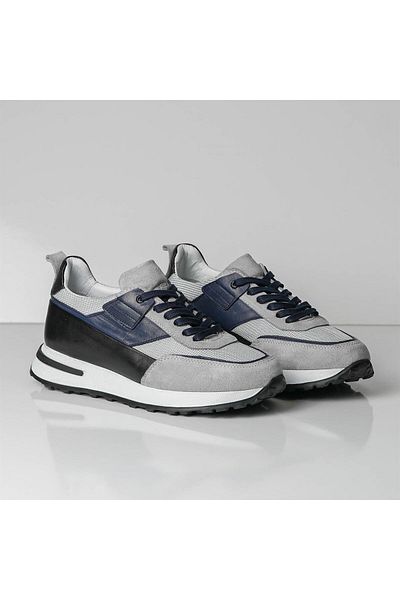 TETRİ Namito Model Genuine Leather Men's Dark Blue Snekaer