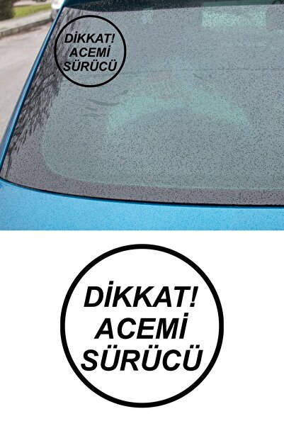 New Jargon Dikkat Acemi Sürücü Araba Sticker 12x12cm