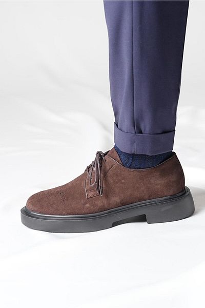 TETRİ Halet Model Genuine Leather Handmade Men's Coffee Color Casual Shoes