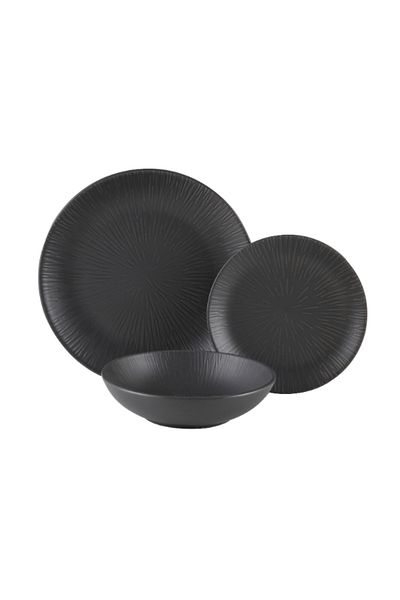 Bien Servi 18-Piece Contemporary Design Stoneware Dinner Set