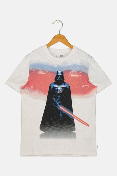 GAP X Star Wars Kids Boy Graphic Print Short Sleeve T-shirt, White