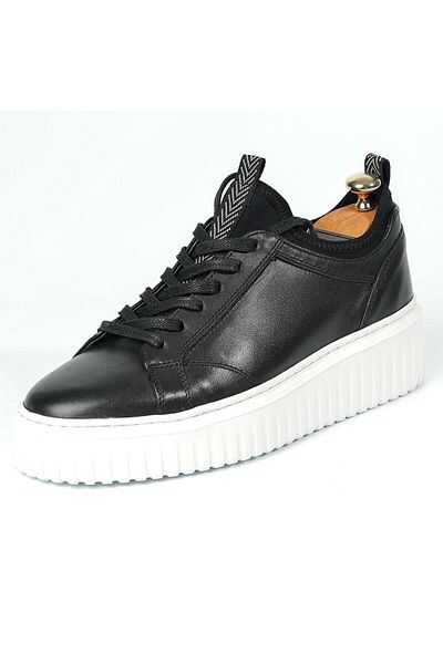 TETRİ Men's Black Sneakers - Pandelis Model, Genuine Leather Handmade