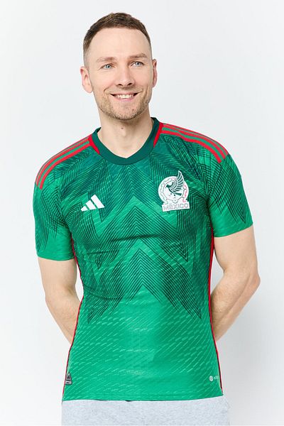 adidas Men Sportswear Fit Short Sleeve Mexico Football Jersey, Green