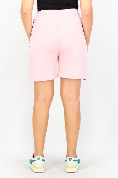 NA-KD Women Brand Logo Basic Shorts, Pink