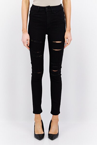 Don't Call Me Jennyfer بنطلون جينز نسائي ضيق غير قابل للتمدد، أسود