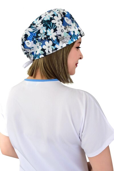 Nur Ortopedi Unisex Beyaz Papatya Desenli Doktor Hastane Hemşire Cerrahi Medi...