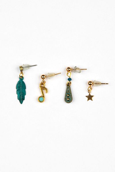 Lila Rosa Ethnic Authentic Multiple Earrings
