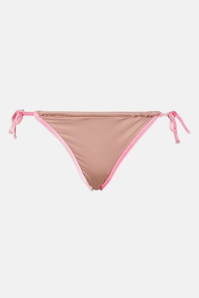 Asos Design Women Solid Bikini Bottom, Beige