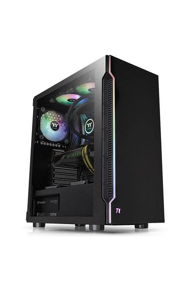 THERMALTAKE Carcasa Thermaltake H200, MidTower, Tempered Glass (Negru)