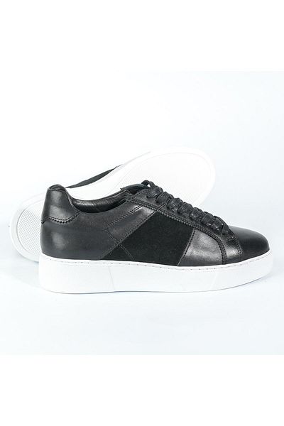 TETRİ Rossini Model Genuine Leather Handmade Men's Black Sneakers
