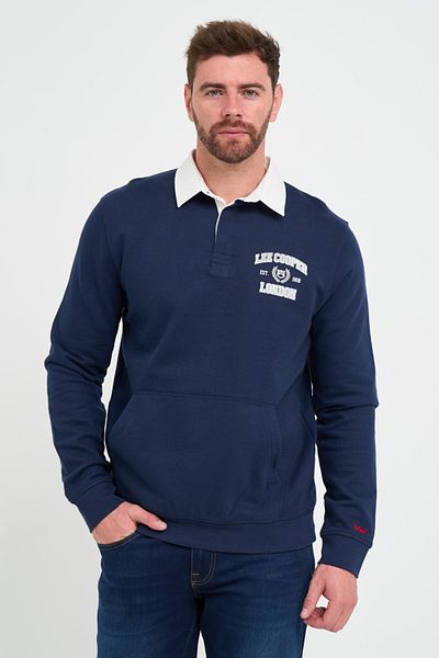Lee Cooper Men's sweatshirt with polo collar and pocket