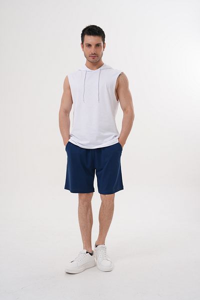 ACTIVE MODA - قميص رياضي مدخن اللون للرجال - طقم شورت مكون من قطعتين من نسيج القطن مقاس كبير