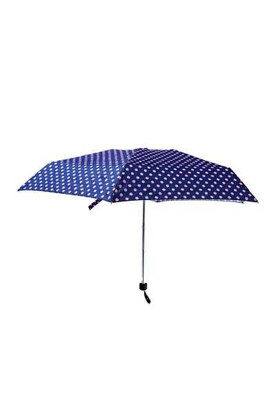 Biggdesign Moods Up Pink Polka Dot Navy Blue Mini Umbrella