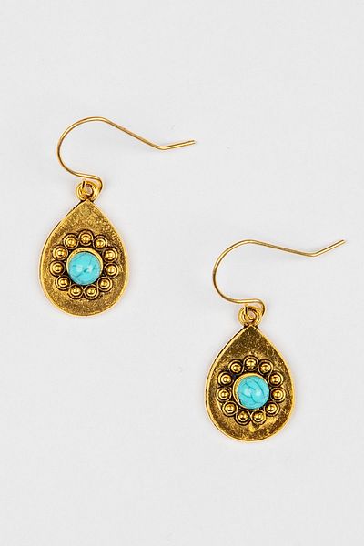 Lila Rosa Brass Earrings with Authentic Natural Stones