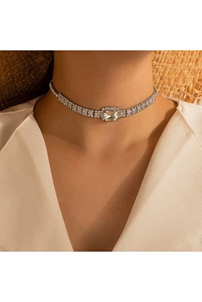 Flaner Paris Accessorize Baget taşlı choker kolye