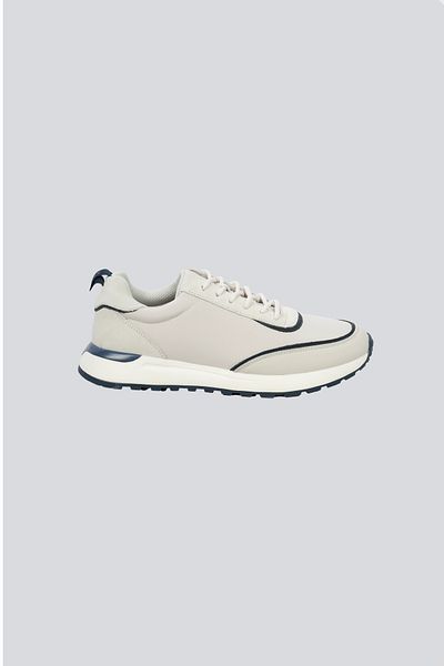 PAUL&SHARK Men's Lace-up Walking Logo Detailed Beige Sneaker24418000-010