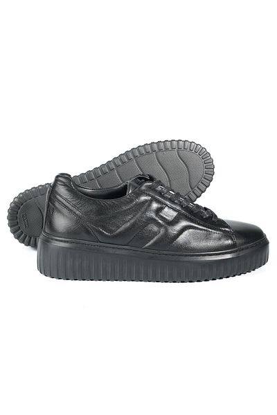 TETRİ Dantes Model Genuine Leather Handmade Men's Black Casual Sneaker