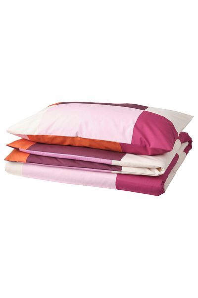 IKEA Brunkrissla Duvet Cover Set Pink – Soft Cotton/viscose Blend With Press-stud Closure