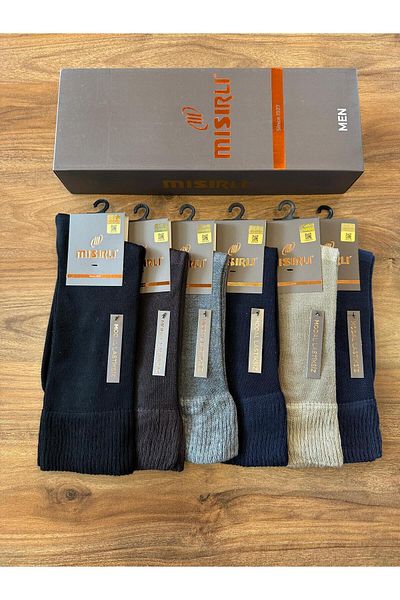 Mısırlı Men's Modal Seamless Comfortable Diabetic Candy Socks Elasticless Pack of 6 (Black)