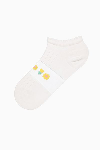 Penti Transparente Blumen Weiß Gelb 2er-Pack Booties-Socken