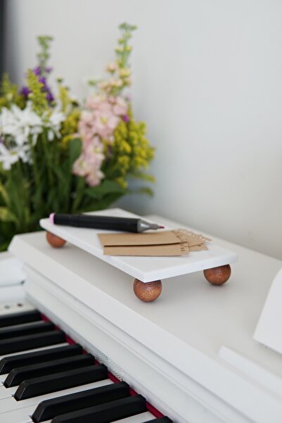 EVLE Beyaz Mermer Dikdörtgen Sunum Tabağı 24x12 cm | Çok Amaçlı Dekoratif Stand