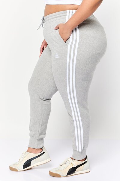 adidas Women Plus Size Drawstring Outdoor Sweatpants, Grey