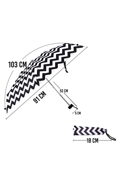 Biggdesign Moods Up Black And White Zigzag Mini Umbrella