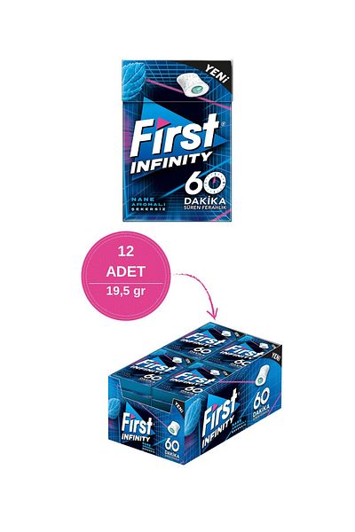 First Infinity 60 Minute Mint Flavored Sugar Free Dragee Gum - 12 Pieces