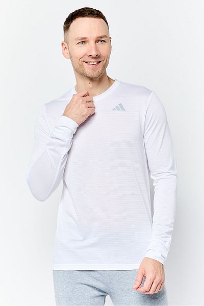 adidas Men Regular Fit Long Sleeve Running Jersey, White