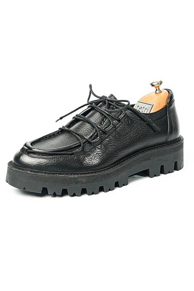 TETRİ Men's Black Casual Shoes - Babylon Model, Genuine Leather, Handmade