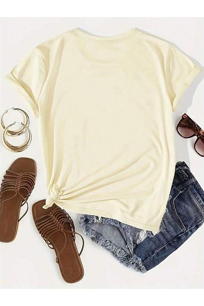 trendgar Μπλουζάκι unisex με στάμπα MATCHA μπεζ oversize