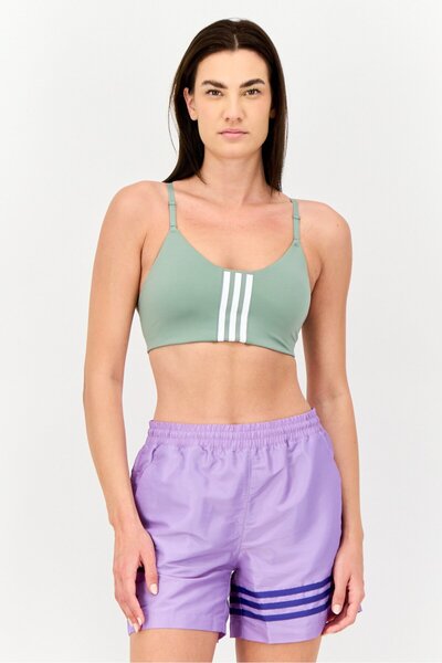 adidas حمالة صدر رياضية مبطنة بشعار العلامة التجارية للنساء، لون أخضر حكيم