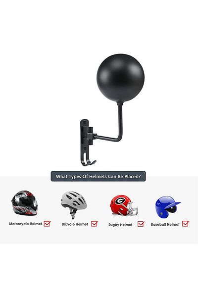 sharpdo 2pcs Set Motorcycle Helmet Rack, Helmet Wall Mount Holder, 180 Rotation with 2 Hooks for Motorcycle