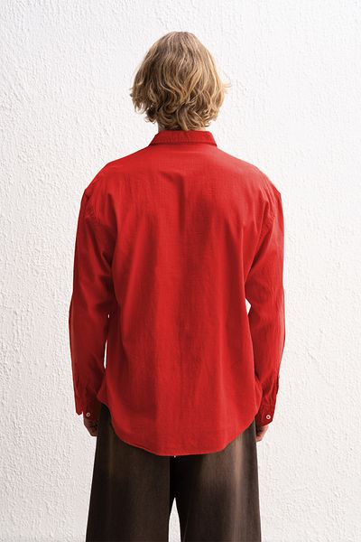GIESTO Oversized Draped Light Linen Shirt