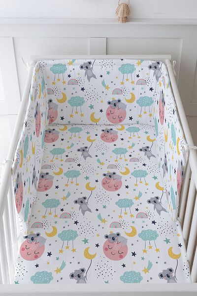Tuğba Kuğu Baby Bedside Protector and Printed Sheet Sleeping Set - İconic Series - Sleepy Koala