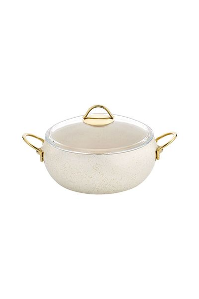 lavonni 28 cm Granite Casserole Deep Pot Cream