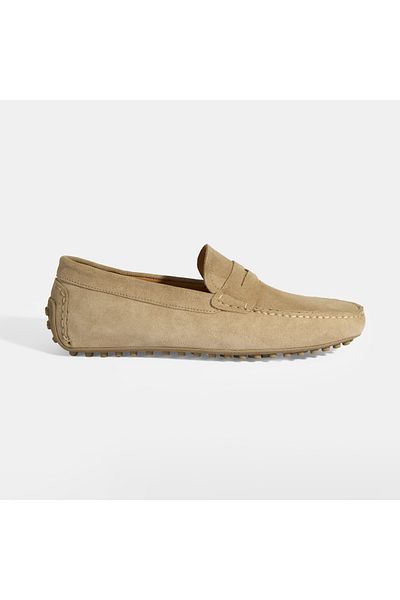 Desa Men's Beige Slip-On Suede Loafer