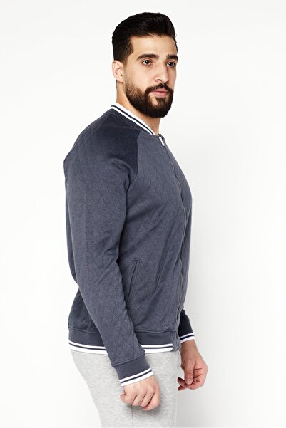 Sovereign Code Men Long Sleeve Quilted Jacket Shirt, Grey/White