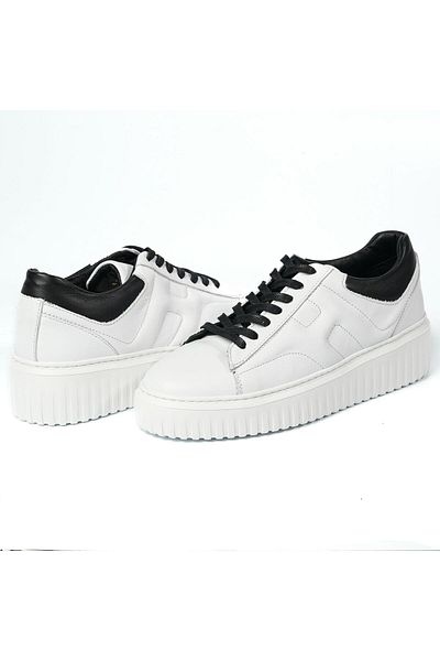 TETRİ Men's White Sneakers - Dantes Model, Genuine Leather, Handmade