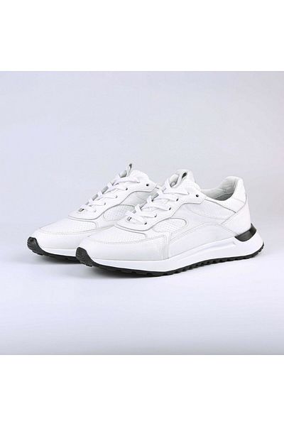 TETRİ Henry Model Genuine Leather Men's White Sneakers