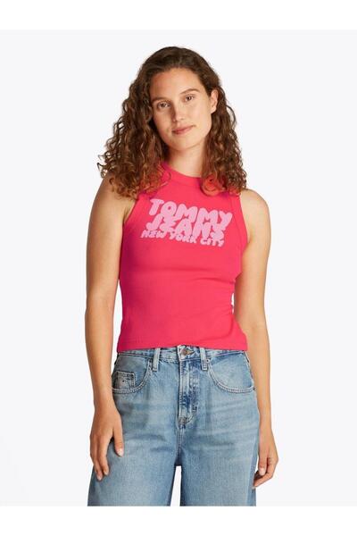 Tommy Hilfiger Kadın TJW SLIM SH TJ BUBBLE TANK T-shirt