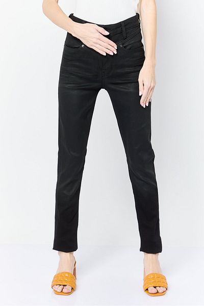 Guess Women Skinny Fit Plain Stretchable Denim Jeans, Black