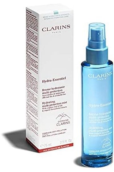 Clarins Hydra Essentiel Hydrating Multi Protection Mist Anti Pollution Complex 2.5 Ounce, clear
