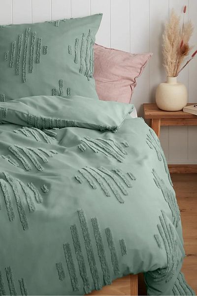 Tchibo Double Textured Duvet Set 160 x 210 cm, Green