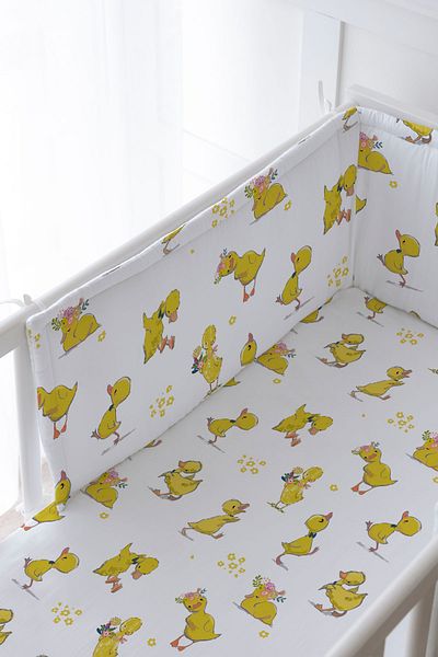 Tuğba Kuğu Baby Bedside Protector and Printed Sheet Sleeping Set - İconic Series - Fun Ducks