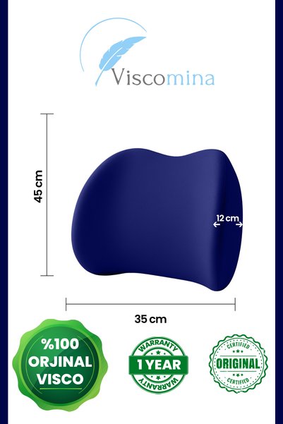Viscomina Orthopedic Vehicle Lumbar Pillow Back Cushion Orthopedic Vehicle Cushion Dark Blue Color 001