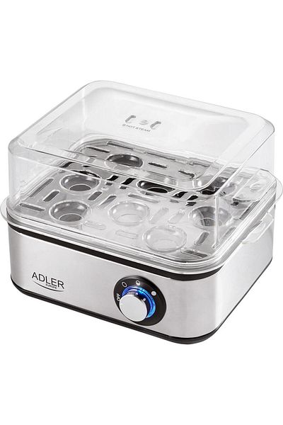 adler Aparat de fiert oua Adler AD4486, 800W, capacitate 8 oua, Argintiu