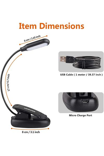 COOYA Clip on Book Light, Reading Light, Clip Light with Eye Care, 3 Color Changeable